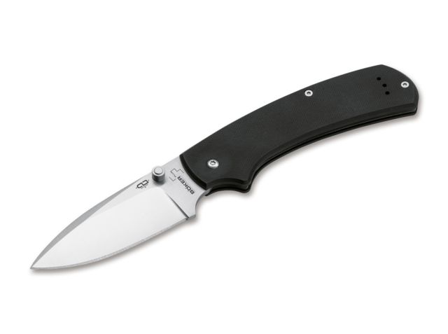 Boker Plus Xl Drop Folding Knife 3.5in 440C G10 Uncoated Black