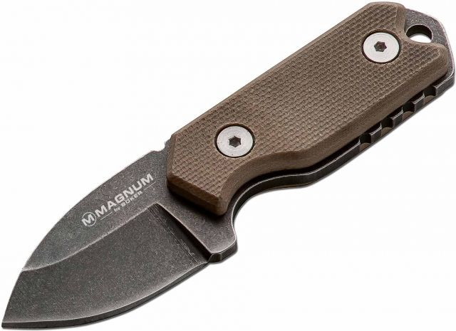Boker USA Magnum Lil Friend Micro Fixed Blade Knife1.38in 440 Stainless Steel BladeG10 Handle