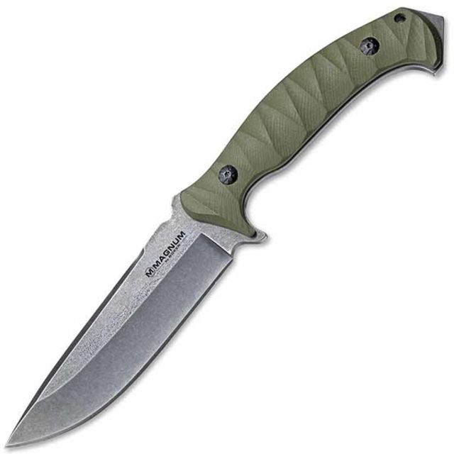 Boker USA Magnum Persian Fixed Blade Knife4.75in 440 StainlessGreen G10 Handle B