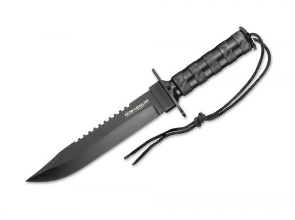 Boker USA Magnum Survivalist Fixed Blade Knife7.9in 440A Steel BladeAluminium Black Handle