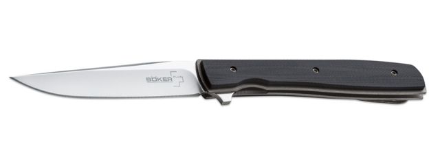 Boker USA Plus Brad Zinker Urban Trapper Folding Knife3.42in VG10 Steel Blade Black G10 Handle