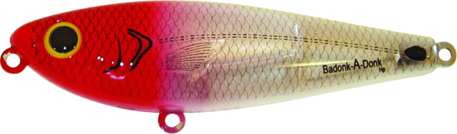 Bomber Saltwater SW Badonk Lo P Topwater Lure. 3.5in 1/2oz Red Head Flash