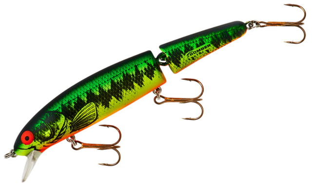 Bomber Jointed Long 15A Slender Minnow Lure 4 1/2in 5/8oz Fire Tiger Bass