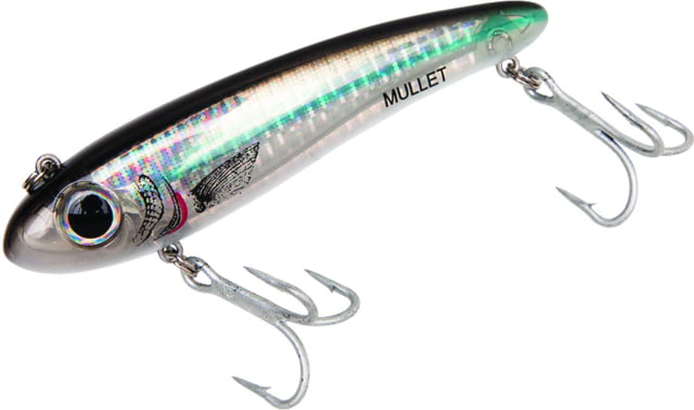Bomber Saltwater SW Mullet Slow-Sinking Twitch/Walking Lure. 3.5in 5/8oz Silver Mullet