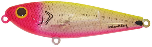 Bomber Saltwater SW Badonk Hi P Topwater Lure 35in 1/2oz Silver Flash/Pk/Chartreuse
