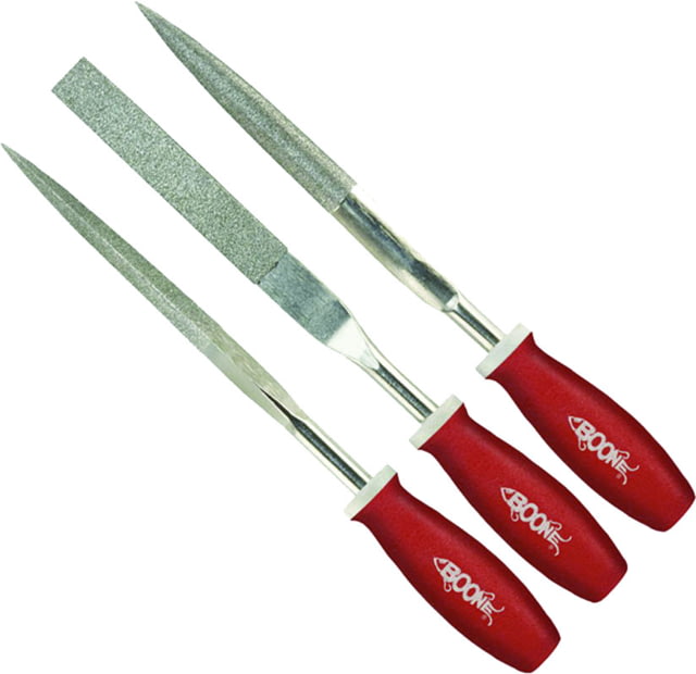Boone Bait Big Game Diamond Files Red Handles 7In 3 Pack