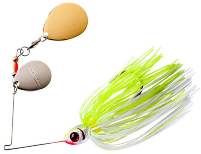 Booyah Single Colorado Spinnerbait Mustad Fishing Hook 4/0 1/2oz 1 Piece White/Chartreuse