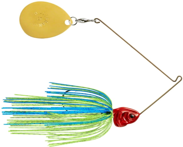 Booyah J.C. Covert Series Single Colorado Spinnerbait Fishing Hook 1/2oz 1 Piece Blue Chartreuse/Red Head