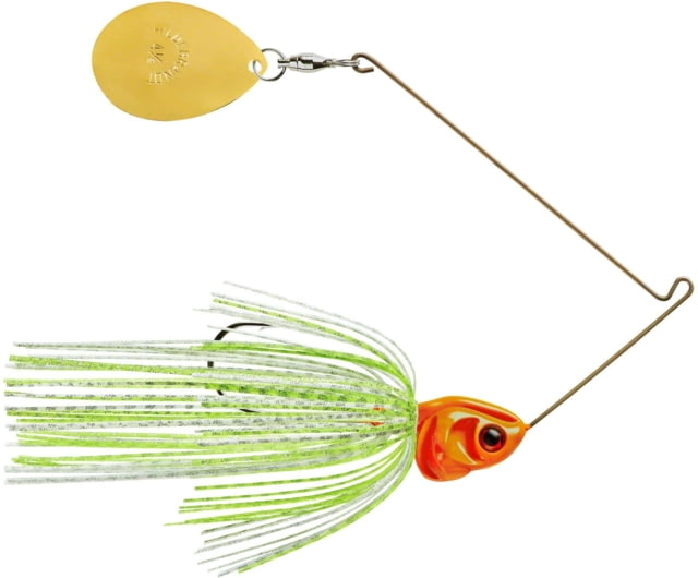 Booyah J.C. Covert Series Single Colorado Spinnerbait Fishing Hook 1/2oz 1 Piece White/Chartreuse/Orange