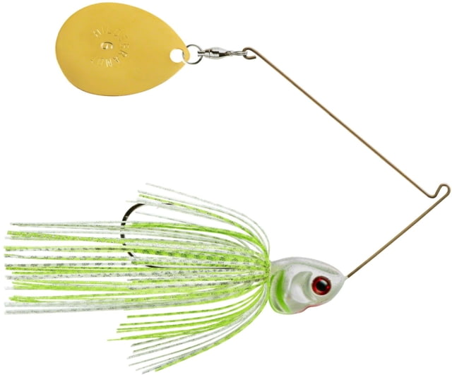 Booyah J.C. Covert Series Single Colorado Spinnerbait Fishing Hook 1oz 1 Piece White/Chartreuse/Silver