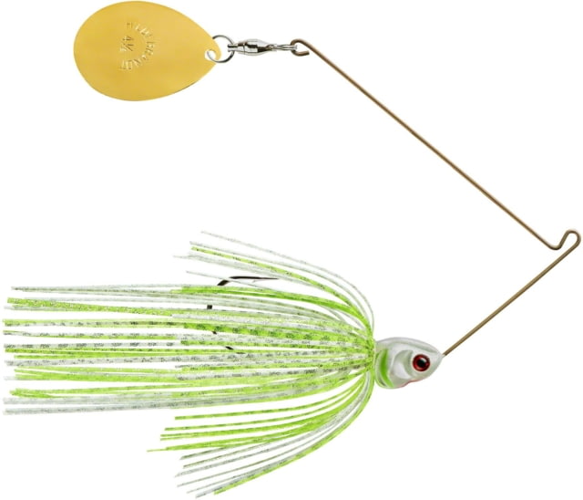 Booyah J.C. Covert Series Single Colorado Spinnerbait Fishing Hook 3/8oz 1 Piece White/Chartreuse/Silver/Pearl