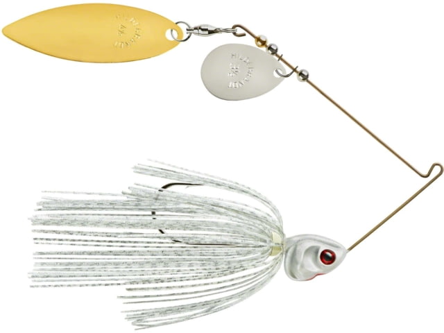 Booyah J.C. Covert Series Tandem Spinnerbait Fishing Hook 1/2oz 1 Piece White/Silver Scale-Nickel/Gold