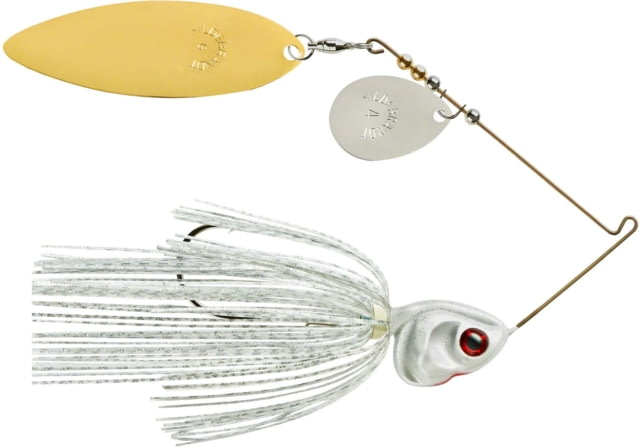 Booyah J.C. Covert Series Tandem Spinnerbait Fishing Hook 1oz 1 Piece White/Silver Scale-Nickel/Gold