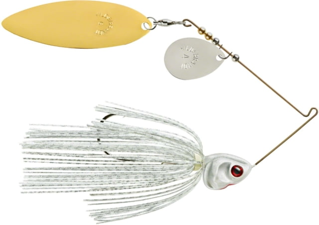 Booyah J.C. Covert Series Tandem Spinnerbait Fishing Hook 3/4oz 1 Piece White/Silver Scale-Nickel/Gold