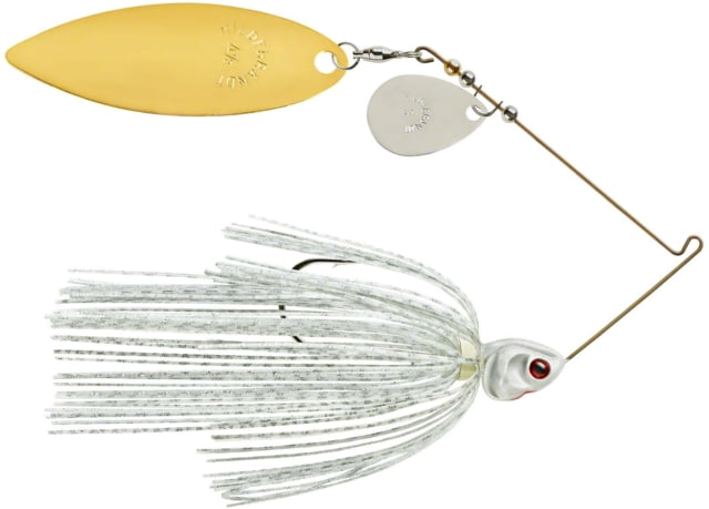 Booyah J.C. Covert Series Tandem Spinnerbait Fishing Hook 3/8oz 1 Piece White/Silver Scale-Nickel/Gold