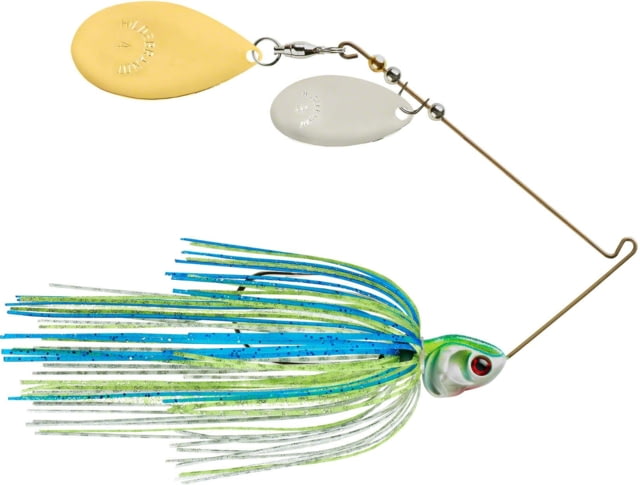 Booyah J.C. Covert Series Double Indiana Spinnerbait Fishing Hook 3/8oz 1 Piece White/Chartreuse/Blue
