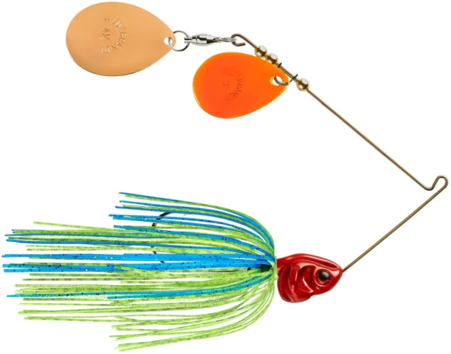 Booyah J.C. Covert Series Double Colorado Spinnerbait Fishing Hook 1/2oz 1 Piece Blue/Chart-Red Head-Copper/Orange