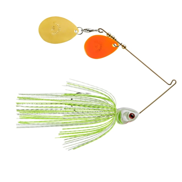 Booyah J.C. Covert Series Double Colorado Spinnerbait Fishing Hook 1/2 oz 1 Piece White/Chart/Silver Scl-Orange