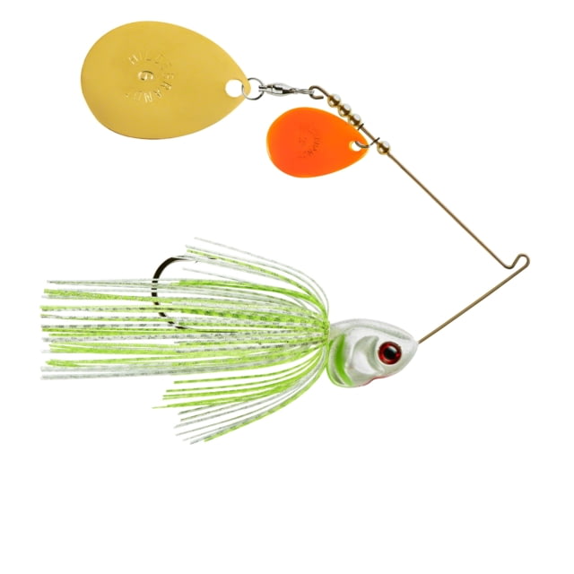 Booyah J.C. Covert Series Double Colorado Spinnerbait Fishing Hook 1 oz 1 Piece White/Chart/Silver Scl-Orange