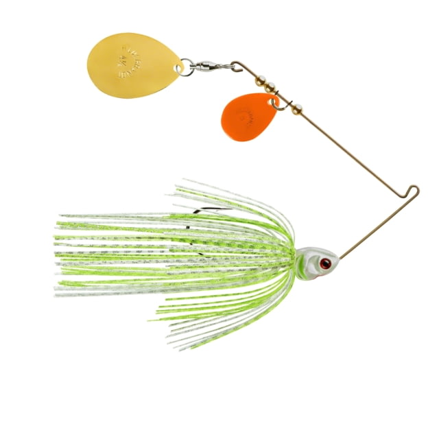 Booyah J.C. Covert Series Double Colorado Spinnerbait Fishing Hook 3/8oz 1 Piece White/Chart/Silver Scl-Orange
