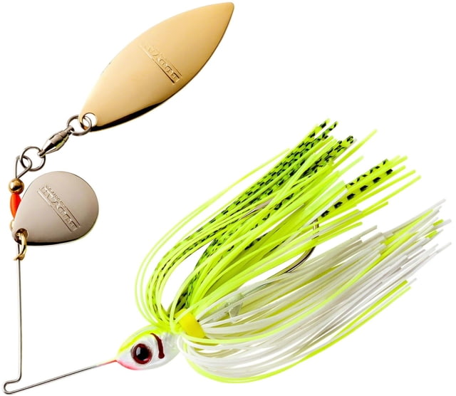 Booyah Tandem Blade Spinnerbait Mustad Fishing Hook 3/0 1/4oz 1 Piece Chartreuse White Shad