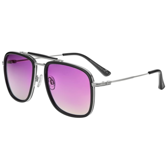 Breed Flyer Polarized Sunglasses - Men's Black Frame Purple Lens Black/Purple One Size