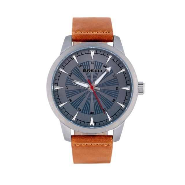 Breed Renegade Leather Band Watches - Men's Grey/Brown One Size