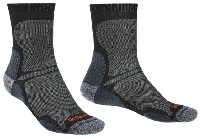 Bridgedale Hike Ultralight Merino Endurance Crew Socks - Men's Black Large