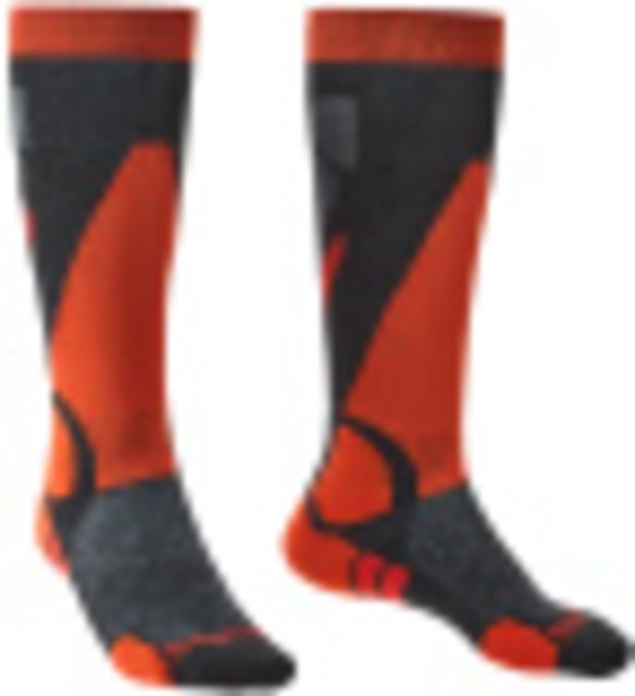 Bridgedale Ski Lightweight Socks - Men's Graphite/Orange Large