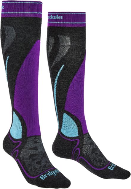 Bridgedale Ski Midweight Socks - Women's Graphite/Purple Medium