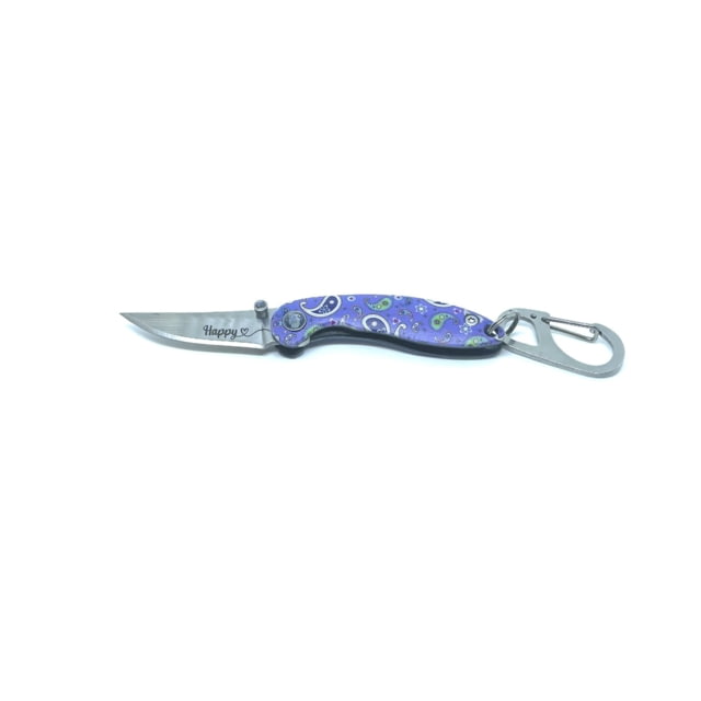 Brighten Blades Happy Keychain Folding Knife 1.6in 8Cr13MoV Stainless Steel Clip Point