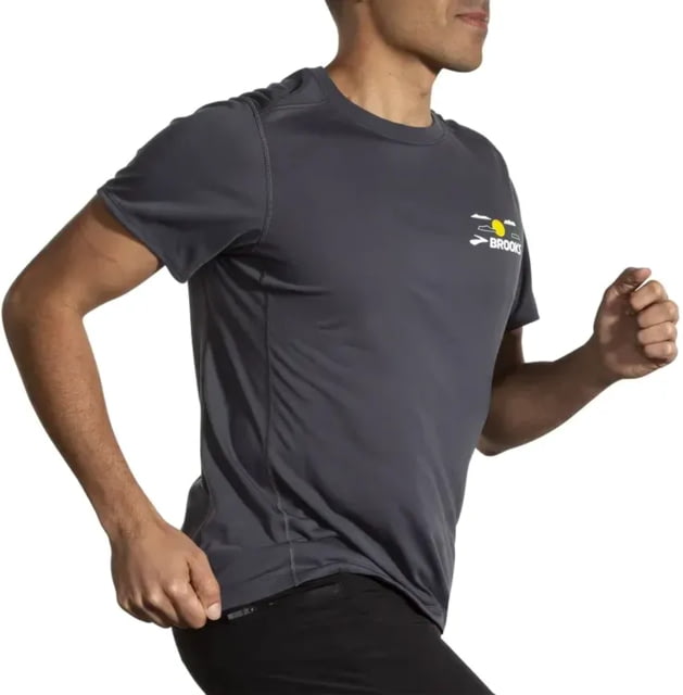 Brooks 3.0 Distance Short Sleeve - Men's Asphalt/Mountain Medium