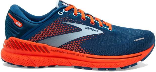 Brooks Adrenaline GTS 22 Running Shoes – Men’s Blue/Light Blue/Orange 10.5
