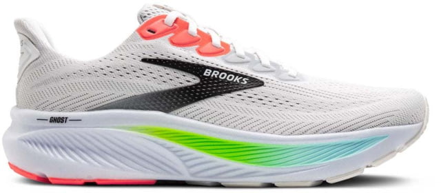 Brooks Brooks Ghost 17 Road Running Shoes - Men's White/Pink Clay/Gecko 11.0 US/Medium