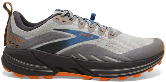 Brooks Cascadia 16 Running Shoes - Men's Medium Oyster Mushroom/Alloy/Orange 9.0