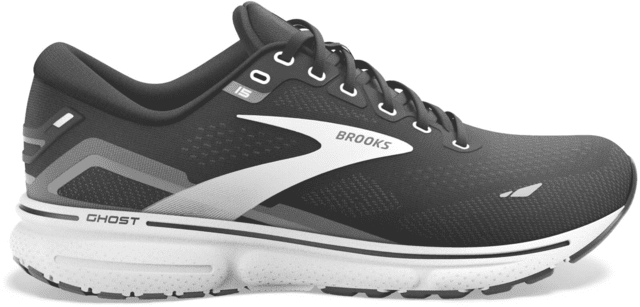 Brooks Ghost 15 Running Shoes - Men's Medium Black/Blackened Pearl/White 12.5
