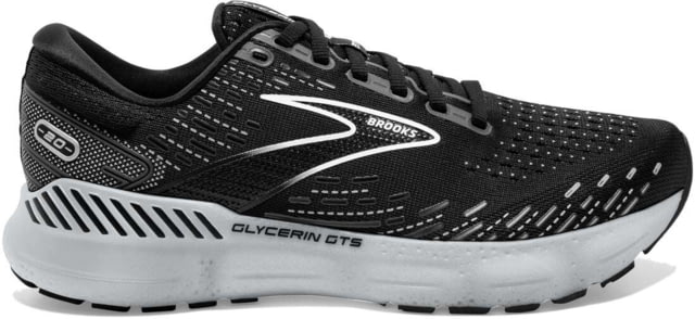 Brooks Glycerin GTS 20 Running Shoes - Men's Medium Black/White/Alloy 11.5