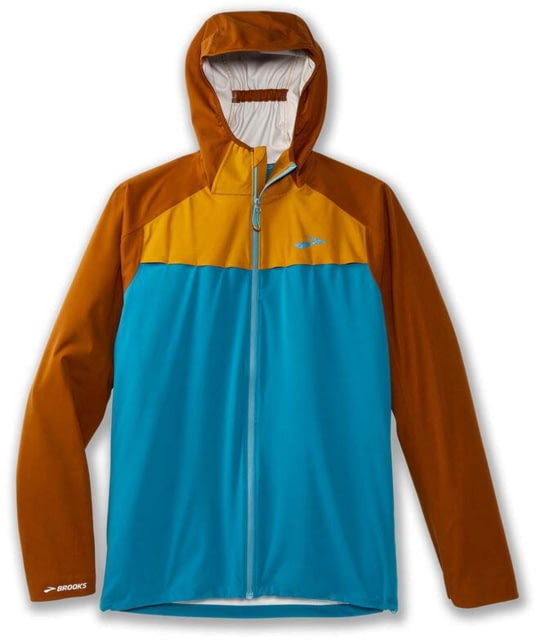 Brooks High Point Waterproof Jacket - Men's Pacific/Hazelwood/Ochre XL