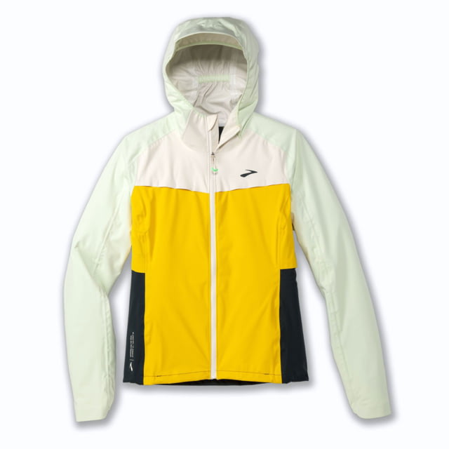 Brooks High Point Waterproof Jacket - Women's Lemon/Ecru/Glacier Green Large