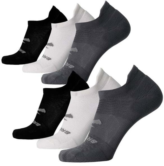 Brooks Run-In No Show 6-Pack Sock Asphalt/White/Black S