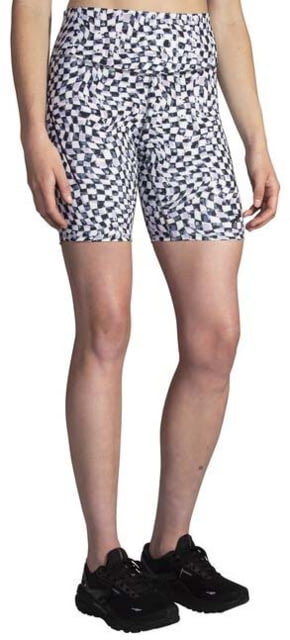 Brooks Spark 8 Short Tight - Women's Speed Check B/W Small