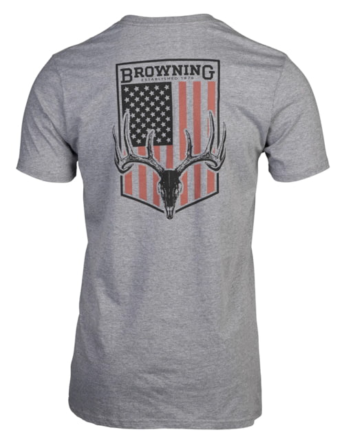 Browning WT Flag Short Sleeve T-Shirt - Men's Heather Gray Extra Large