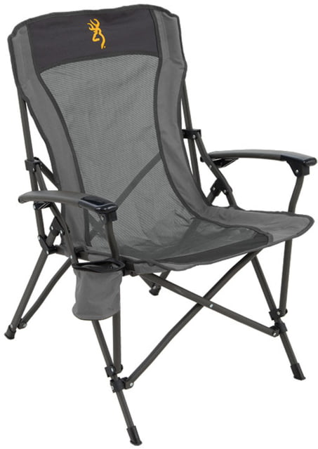 Browning Camping Fireside Chair w/Gold Buckmark Charcoal/Gray