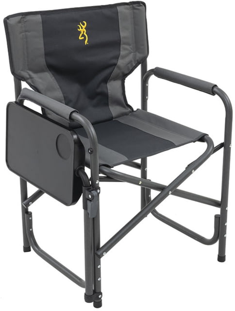 Browning Camping Rimfire Folding Chair w/Multi-Position Side Table Charcoal/Gray
