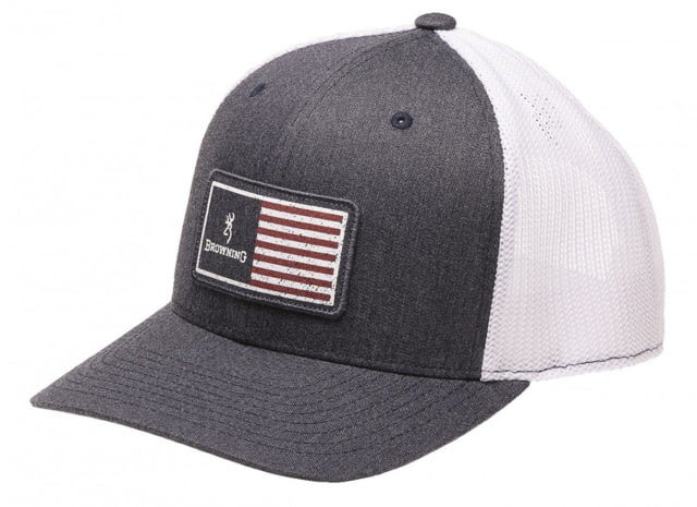 Browning Men's Cap Mustang Back Rec Flag Patch Navy