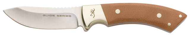 Browning Guide Series 3 5/8in Skinner Fixed Blade Drop Point 14V28N Stainless Steel Blade Micarta Laminate Handle