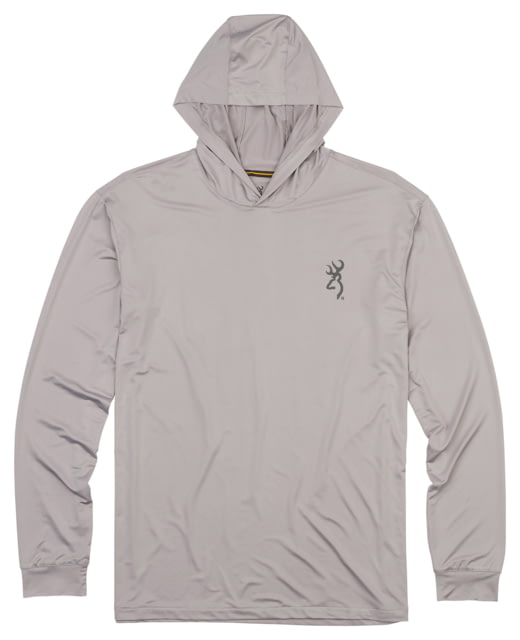 Browning Hooded Graphic Long Sleeve Sun Shirt - Mens Gray 3XL
