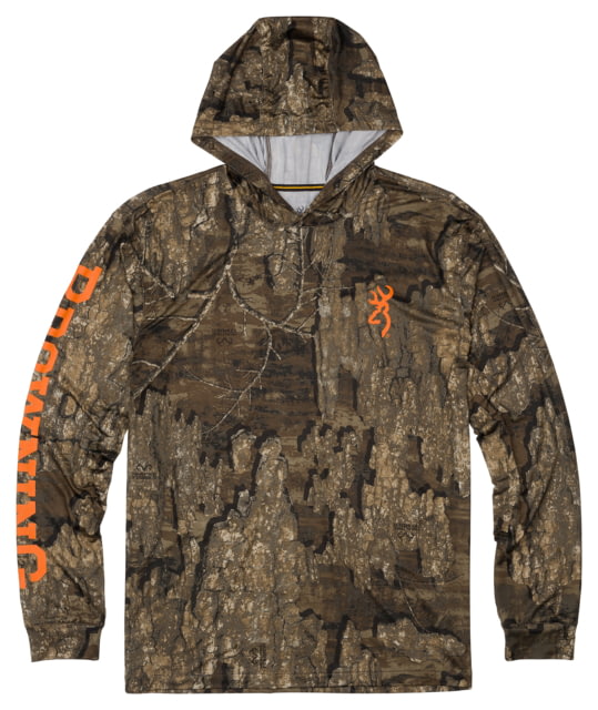 Browning Hooded Long Sleeve Sun Shirt - Mens Realtree Timber Small