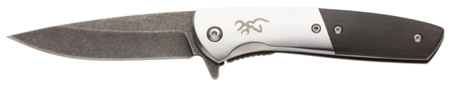 Browning Nine Mile 3in Folding Knife Drop Point D2 Tool Steel Blade Wood Handle Black