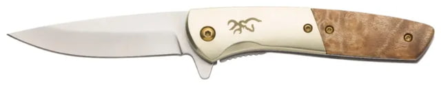 Browning Browning Nine Mile Folding Knife 3in D2 High Carbon Steel Drop Point Wood Handle N